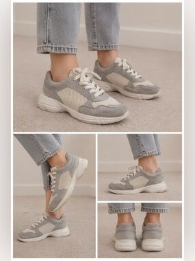 MADDEN GIRL Gray and Cream Women's Sneakers